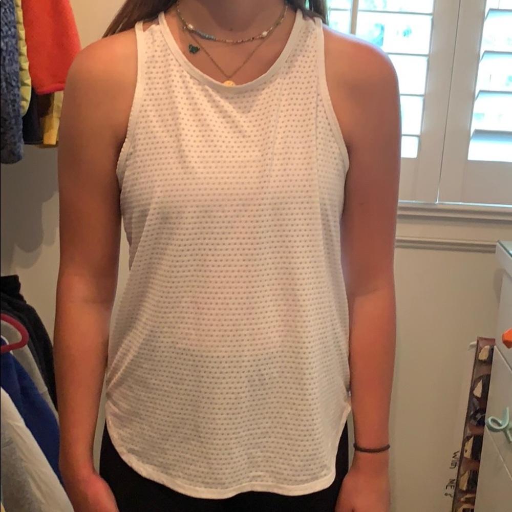 White mesh tank top